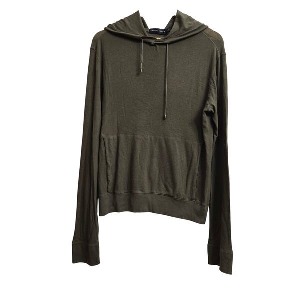 Ralph Lauren Black Label Mens Preppy Timeless Casual Waffle Knit Green Hoodie M - Picture 1 of 12